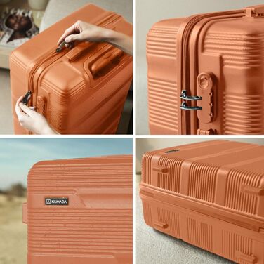 Набір валіз NUMADA Upfly T10 3 шт. (55x40x20, 66x44x26, косметичка). ABS, помаранчевий