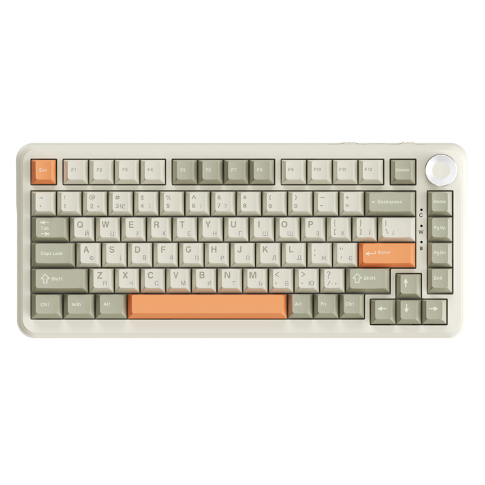 Бездротова механічна клавіатура Ajazz AK820 MAX Flying Fish Switch Retro Colour - 8000 mAh (AK820MAX