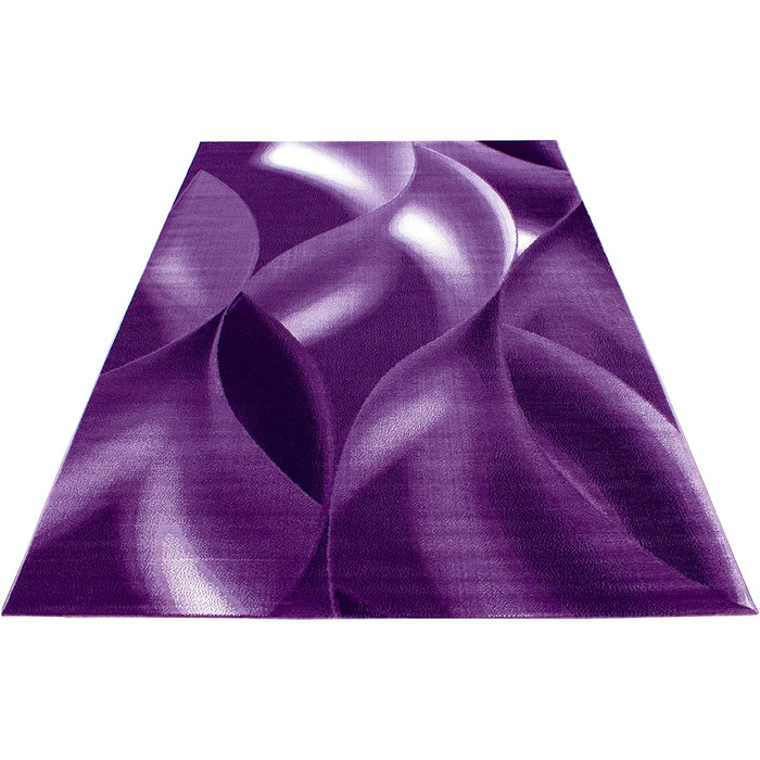 Домашній килим з коротким ворсом, килим для вітальні з візерунком тіней, світло-сірий в дрібну клітку, Розмір (80x300 см, фіолетовий)