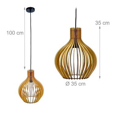 Підвісна лампа Relaxdays з дерев'яними плафонами