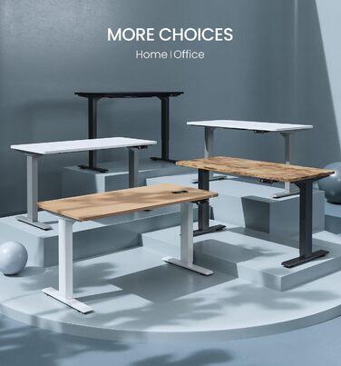 Регульований за висотою електричний стіл MAIDeSITe з 2 моторами, 4 пам'яттю та захистом від зіткнення (чорний), 72-120 см