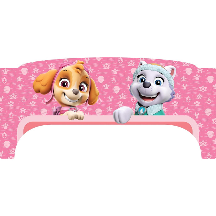 Ліжко дитяче Leomark Paw Patrol Smart - дерев'яне, 70x140 см, з текстильними ящиками, білий/рожевий колір