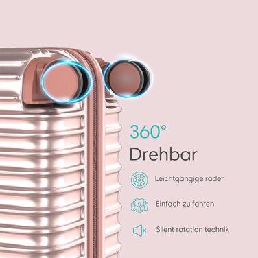 Набір валіз Voyagoux 2 шт. (40L + 116L) з ABS, TSA-замком, 4 колеса, рожеве золото