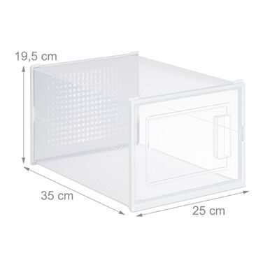 12 коробок для взуття Relaxdays, прозорі