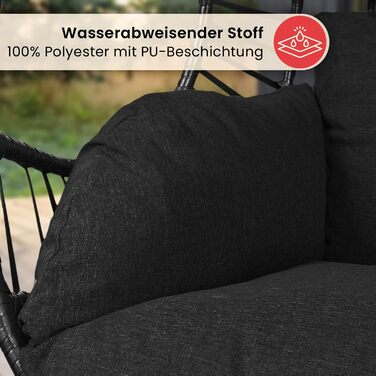 Крісло-гойдалка Swoods XXL з металевим каркасом - для дому та вулиці, з подушкою - яйцеподібне крісло, до 150 кг (темно-сірий)