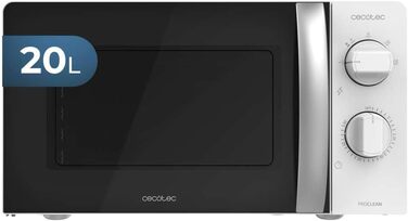 Мікрохвильова піч Cecotec ProClean 3060, 20 л, 700 Вт, Ready2Clean, 6 режимів, 3D Wave, срібляста з дзеркальними дверцятами