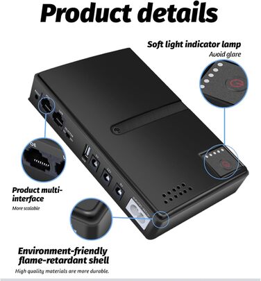 Mini UPS із захистом від перебоїв живлення, USB, 18 Вт, DC USV, батарея-резерв для камери, роутера, оптичного модему, 15 В, 24 В, POE, 5 В, 9 В, 12 В (EU-штекер)