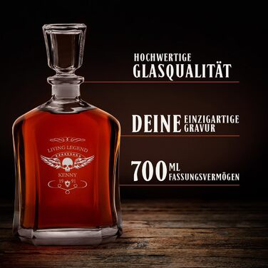 Віскі-карафа Maverton з гравіюванням + набір келихів (2/4/6) - 700 мл - Прекрасний подарунок для чоловіків