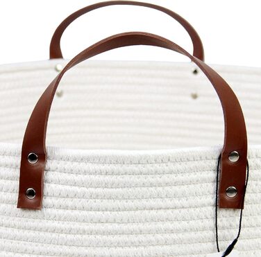 Кошик для дому Casaphoria з бавовняного шнура, XXL, для ковдр, рушників, подушок, бежево-коричневий (55,9 x 55,9 x 35,6 см)