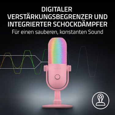 Мікрофон Razer Seiren V3 Mini - Рожевий (USB, компактний, з LED-індикатором, для стрімінгу)