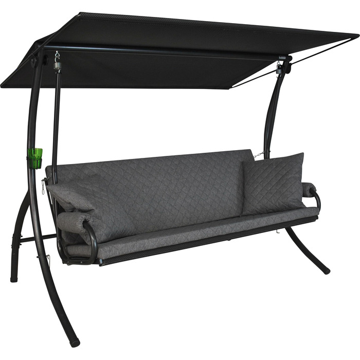 Гойдалка Ангерер Голлівуд Елеганс Джой – для сидіння, відпочинку та сну, з функцією ліжка, легка збірка, Made in Germany, преміум-якість, темно-сірий колір