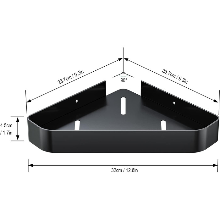 Душова полиця Aikzik без свердління, 2 шт. и Кутова полиця з нержавіючої сталі для шампуню та гелю для душу, чорна