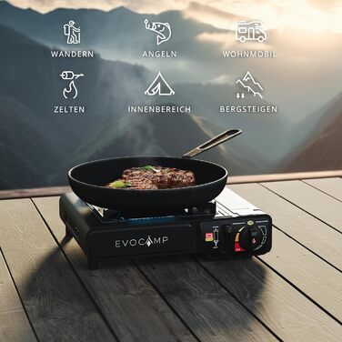 Газовий намет 1-flammig з Piezozündung, туристичний газовий балончик MSF-1a 227 g, туристичний намет з кейсом - ідеально для відпочинку на природі (1-flammiger газовий балончик + 4 газових картриджів)