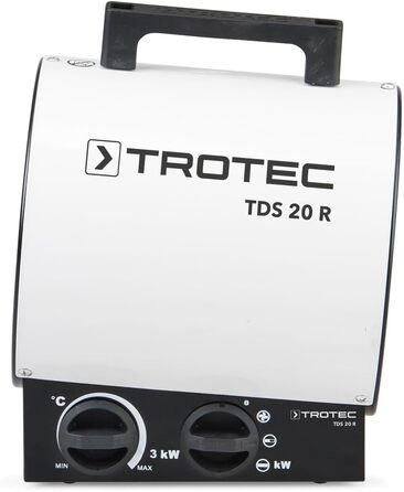 Будівельний обігрівач TROTEC TDS 20 R теплова потужність 1,5 кВт / 3 кВт електричний обігрівач повітря об'ємом 411 м/год тепловентилятор для великих приміщень