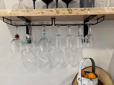 Тримач для келихів RedDreamer, 14 дюймів (2 шт.), чорний, для шафи, кухні, бару, нержавіюча сталь