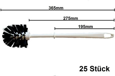 Щітки для туалету пластикові 36,5 см ppn заміна щітки для туалету з круглою головкою 80 мм щітки для туалету BawiTec для дому, торгівлі та промисловості (біло-чорні), 25 шт.