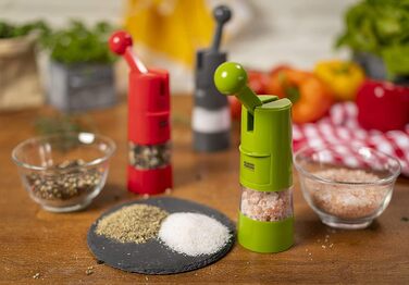 Мельниця для солі та перцю Kuhn Rikon Ratchet Grinder з регульованою керамічною жорном (червона)