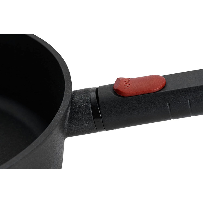 Сковорода Woll Diamond Logic XR з високим бортиком - індуктивна -, зі знімною ручкою - Підходить для всіх типів плит, лита алюмінієва, безпечна для духовки, чорна (Ø 24 см, висота 7 см)