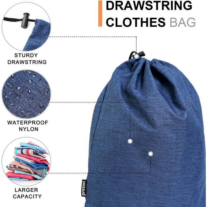 Набір компресійних органайзерів для одягу в дорогу (6 шт.), стискаючі пакувальні куби для валізи та рюкзака, темно-синій