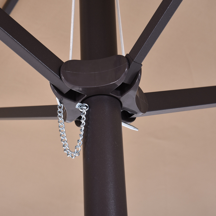 Подвійна парасолька Outsunny Parasol Market з ручною рукояткою овальна 460 x 270 x 240 см в Hellkaffee для саду та патіо