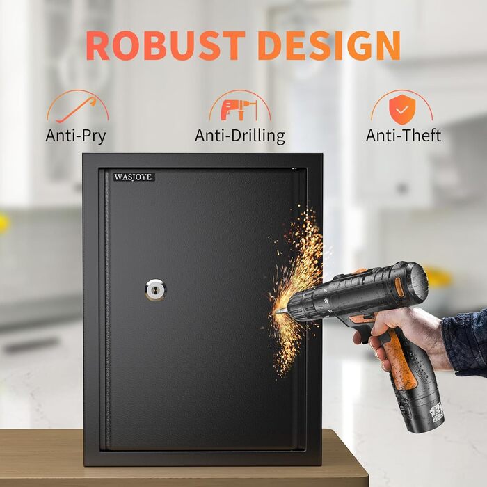 Safe Tresor WASJOYE: Сейф для дому та офісу з ключем, 49L, 45x35x31 см