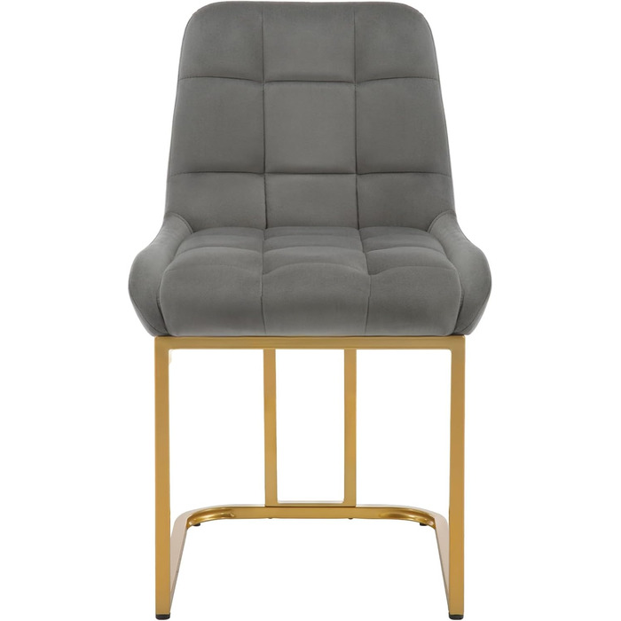 Крісла для обідньої зони WOLTU (4 шт.), м'які крісла з оксамиту з металевим каркасом, для кухні, вітальні, туалетного столика, темно-сірий, EZS32dgr-4