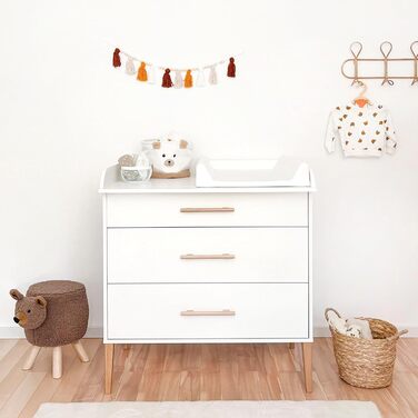 Комод для переодягання ATB ILA з пеленальним столиком - Комплект для дитячої кімнати, білий