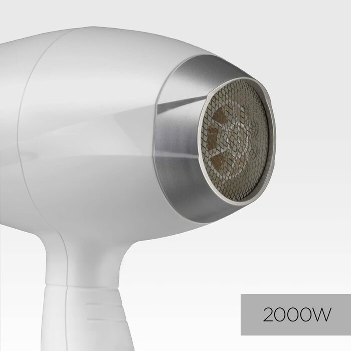 Професійний фен BaByliss 2000 Pro Speed, білий матовий, двигун змінного струму, 2000 Вт, 100 км/год, дуже довгий кабель, Зроблено в Італії, 6704WE