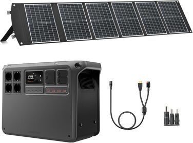 Портативна електростанція DJI Powerstation 1000W, 512Wh LiFePO4, сонячний генератор для кемпінгу та надзвичайних ситуацій (з сонячною панеллю 100W)