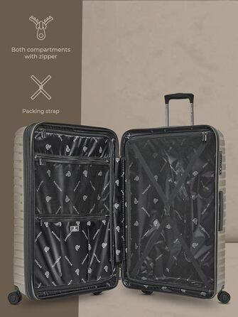 Набір валіз Pactastic 3 шт. з поліпропілену | Розширюваний, з TSA-замком та 4 колесами | Для жінок та чоловіків (Collection 04) Champaign Metallic