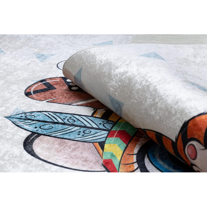 Дитячий килим Bambino Tiger, індійський, протиковзкий - білий 140x190 см