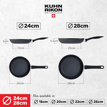 Набір сковорідок KUHN RIKON Brat- & Universal, чорний (28см + 24см)