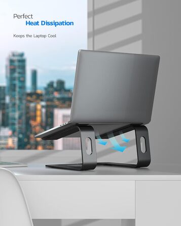 Підставка для ноутбука NULAXY, регульована, алюміній, сумісна з Dell, HP, Samsung, Lenovo (10'-16') - чорний