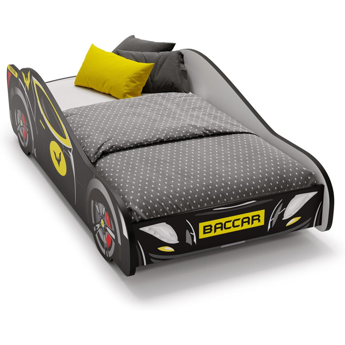 Ліжко дитяче KOBI BATCAR Супергерой, ліжко-машинка для хлопчика, 140x70 см, комплект з матрацом та каркасом