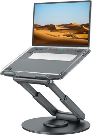 Регульована підставка для ноутбука 360° з ергономічним дизайном, для MacBook Pro та ноутбуків 10–17'', сіра