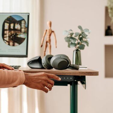 Ерготопія Десктопія Вone – Регульований стіл, електричний, TÜV-сертифікований, з подвійним мотором, 7 років гарантії (лісовий зелений)