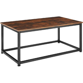 Журнальний столик Tectake з дерева і металу, стіл для вітальні в промисловому дизайні, 100 х 55 х 45,5 см, для вітальні офісу, чорний металевий каркас (індустріальний темно-коричневий)
