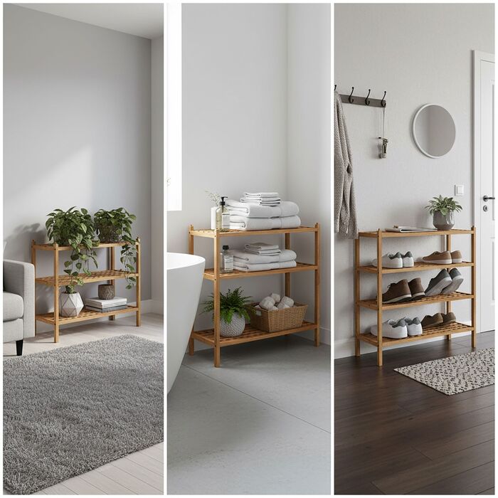 Стелаж для взуття Relaxdays з горіхового дерева з 3 ярусами