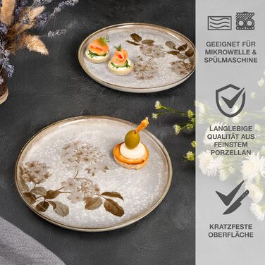 Посуд Moritz & Moritz BLOSSOM 24 предмети на 6 осіб - сучасний набір столового посуду з квітковим дизайном, кераміка. Тарілки, миски, чашки.