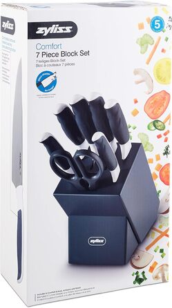 Набір ножів Zyliss Comfort 7 предметів з бруском, японська сталь, сіро-білий, гарантія 5 років