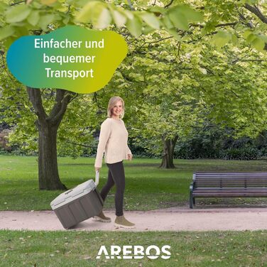 Автомобільний холодильник Arebos 40 л з функцією охолодження та підігріву, 12/230V, ізотермічна сумка-холодильник антрацит