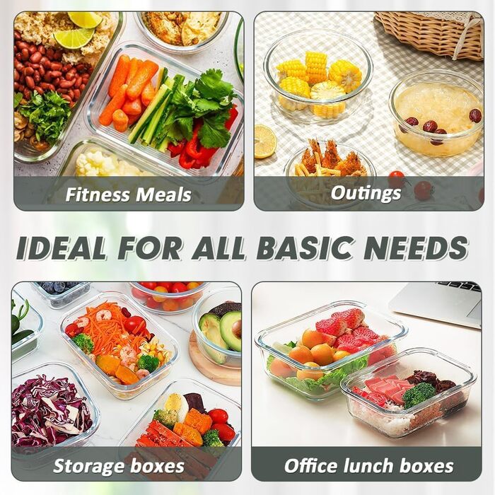 Набір контейнерів Verones 24 шт. з кришкою, сірий, повітріобмінний, для зберігання їжі, морозильник, посудомийна машина