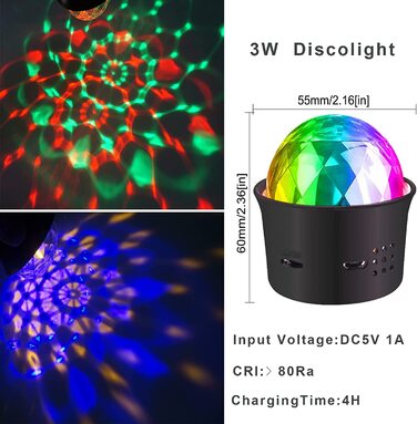 Світлодіодний диско-світильник YW, диско-куля для дитячої вечірки, лампа RGB 5 в, 3 Вт, міні-світильник, диско-куля з голосовим управлінням, світлові ефекти для вечірки, свят, дитячої кімнати, 2 шт.