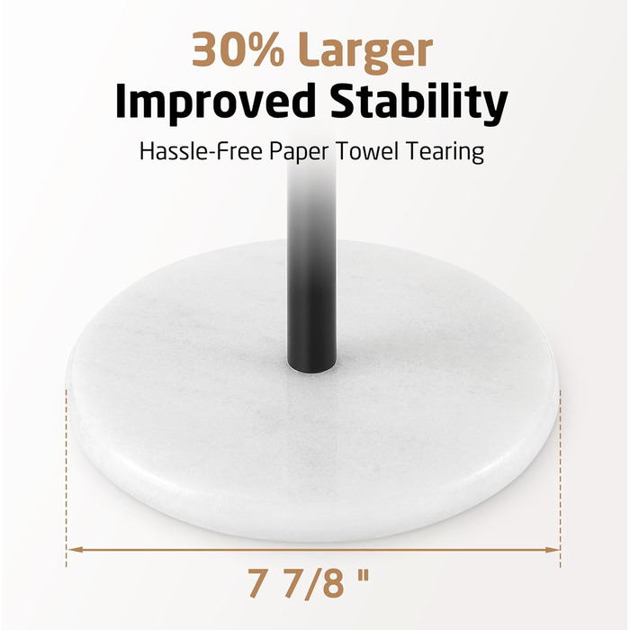 Тримач для паперових рушників KES з мармуром та нержавіючої сталі SUS304, підстільний, чорний, 20 см