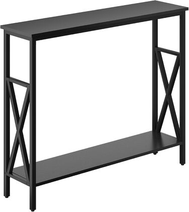 Консольний столик YMYNY з загартованим склом, чорний, 101х25х80.5 см (HGD007G)