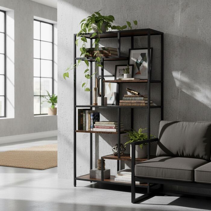 Поличка Relaxdays в індустріальному стилі