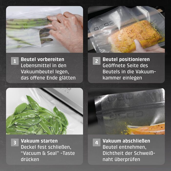 Вакууматор CASO VRH 800 Advanced Pro для продуктів та рідин, насос 20 л/хв, подвійний шов 30 см, корпус із нержавіючої сталі, комплект з пакетами та контейнерами