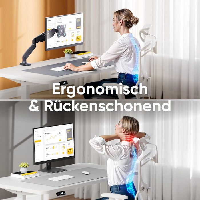 Кріплення для монітора ONKRON G80-B/G80T-B: регульована підставка для монітора 13-32