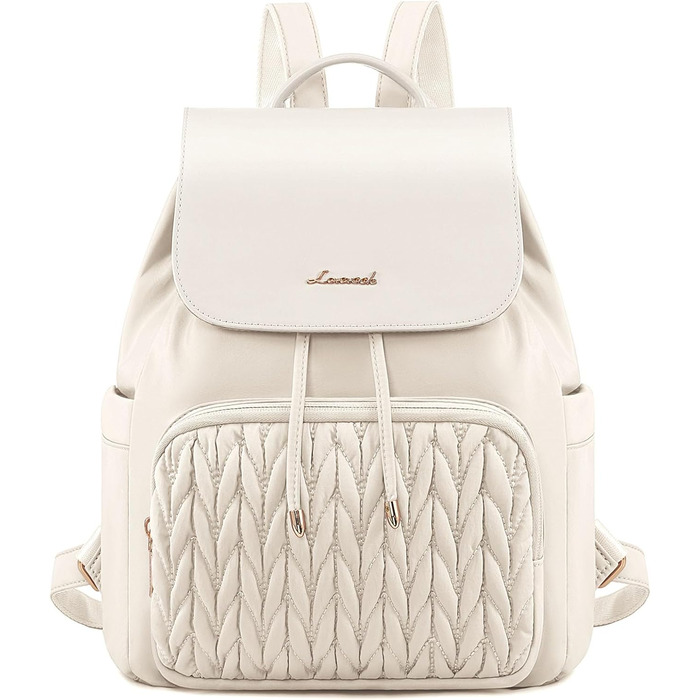 LOVEVOOK Рюкзак жіночий маленький, елегантний міський, водонепроникний, міні-рюкзак для щодня, сучасний, для відпочинку, подорожей, школи, роботи, чорний (14 дюймів, бежевий)