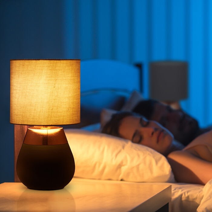 Relaxdays Set of 2 Lamps with Fabric Shades